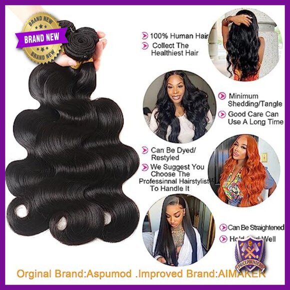 3 Bundles Brazilian Body Wave Human Hair Extensions 16 18 20 Inch main image 6